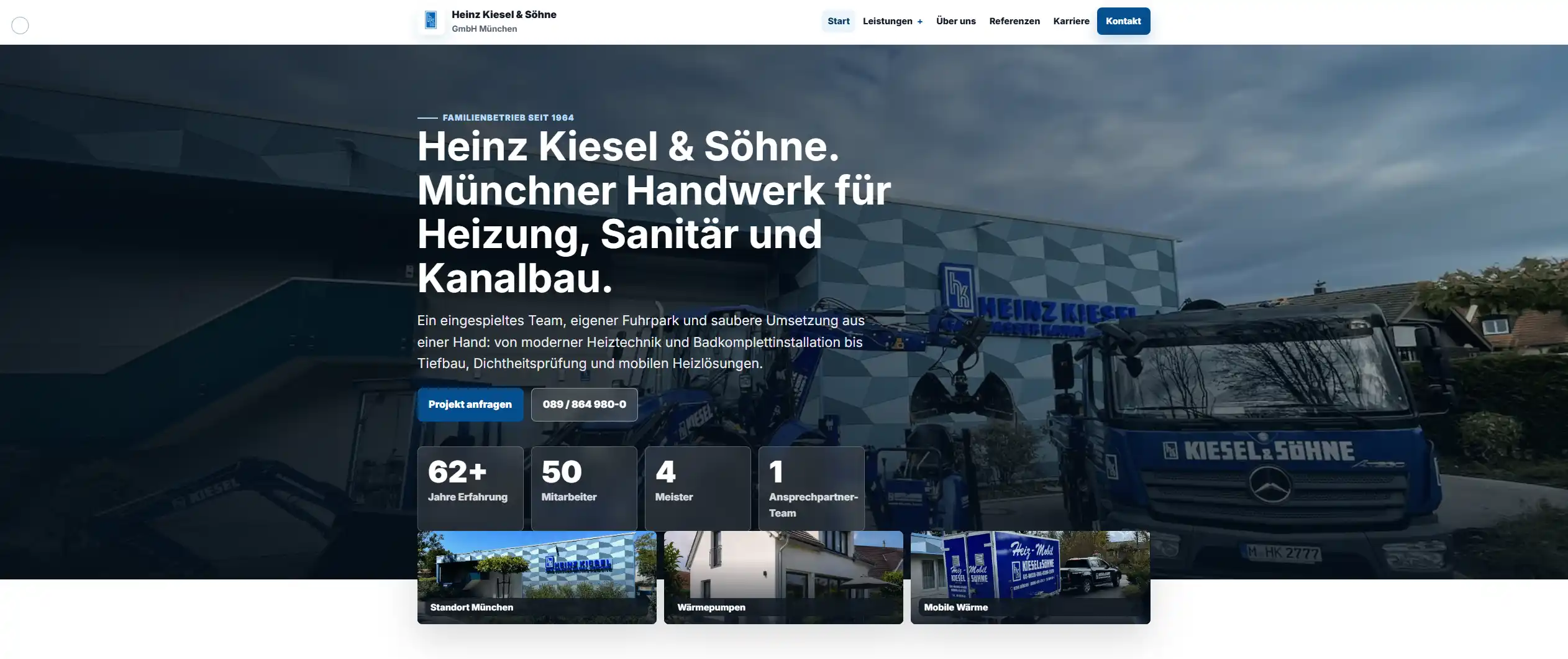 Website von Heinz Kiesel und Söhne